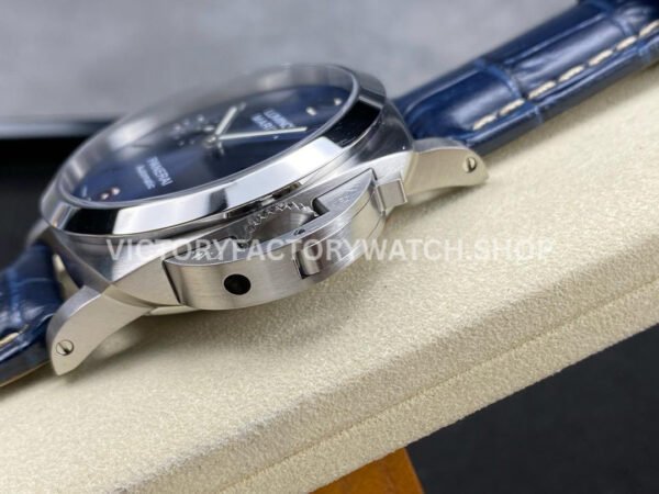 TTF Factory Panerai Luminor Marina PAM01313 44mm Steel Leather Strap Arabic Numerals Blue Dial