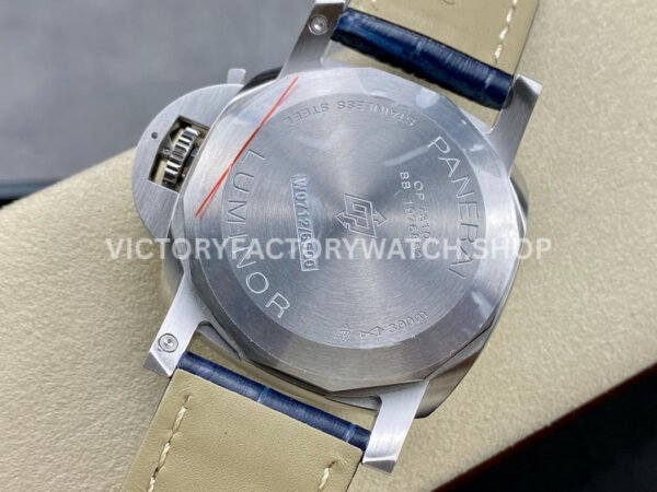 TTF Factory Panerai Luminor Marina PAM01313 44mm Steel Leather Strap Arabic Numerals Blue Dial