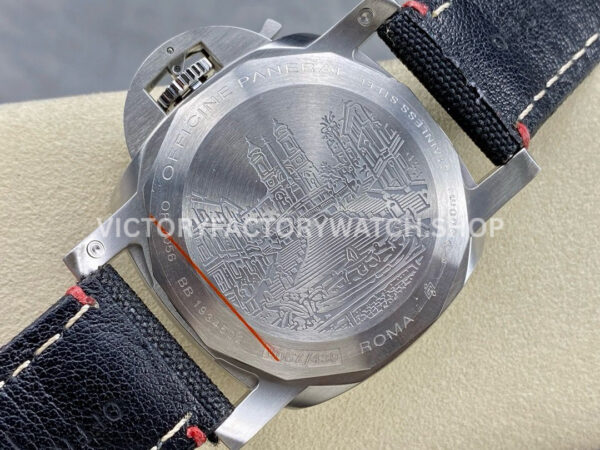 TTF Factory Panerai Luminor Marina PAM1025 44mm Steel Textile Strap Arabic Numerals Black Dial