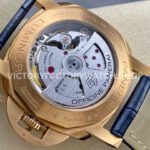 TTF Factory Panerai Luminor Marina PAM1114 44mm Rose Gold Leather Strap Arabic Numerals Blue Dial