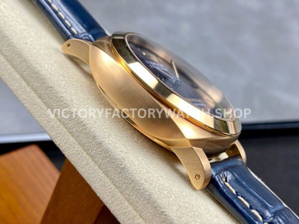 TTF Factory Panerai Luminor Marina PAM1114 44mm Rose Gold Leather Strap Arabic Numerals Blue Dial