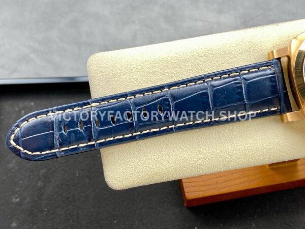 TTF Factory Panerai Luminor Marina PAM1114 44mm Rose Gold Leather Strap Arabic Numerals Blue Dial