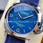 TTF Factory Panerai Luminor Marina PAM1157 44mm Steel Textile Strap Arabic Numerals Blue Dial