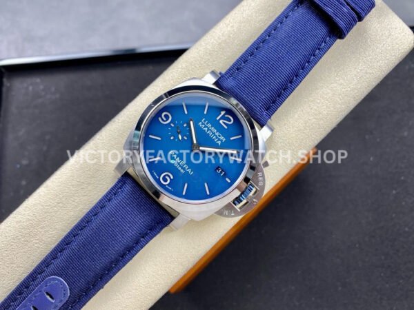 TTF Factory Panerai Luminor Marina PAM1157 44mm Steel Textile Strap Arabic Numerals Blue Dial