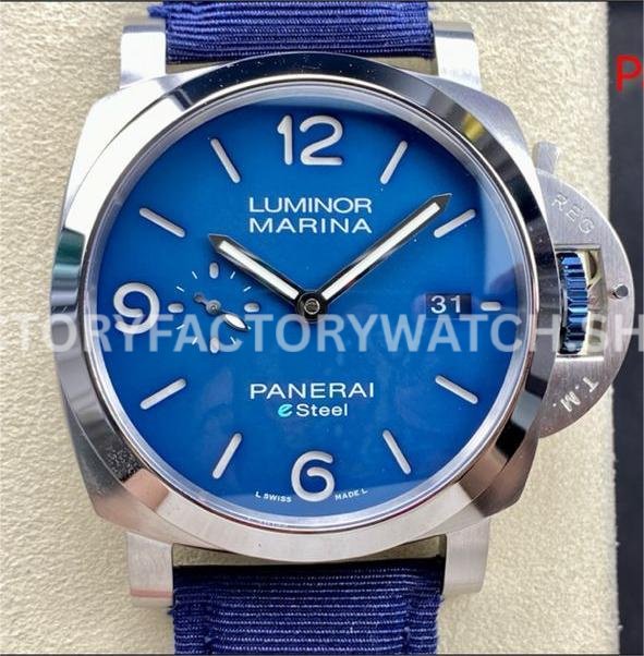 TTF PAM1157 Panerai Luminor Marina blue dial textile strap