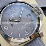 TTF Factory Panerai Luminor Marina PAM1358 44mm Steel Textile Strap Arabic Numerals Grey Dial