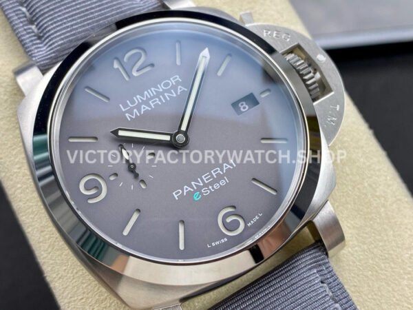 TTF Factory Panerai Luminor Marina PAM1358 44mm Steel Textile Strap Arabic Numerals Grey Dial