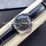 TTF Factory Panerai Luminor Marina PAM910 44mm Steel Leather Strap Arabic Numerals Black Dial