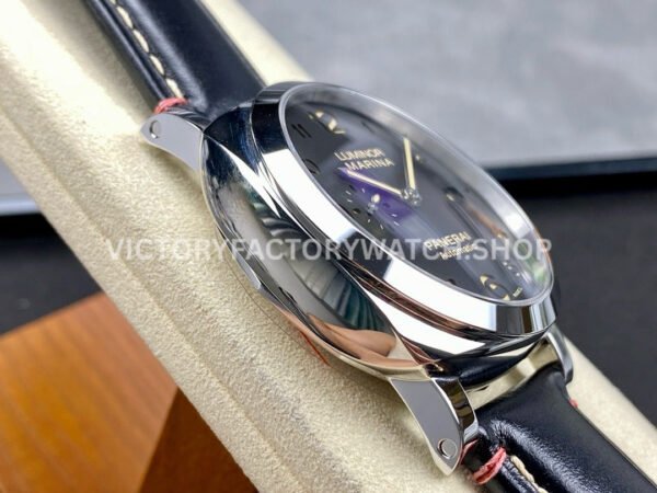 TTF Factory Panerai Luminor Marina PAM910 44mm Steel Leather Strap Arabic Numerals Black Dial