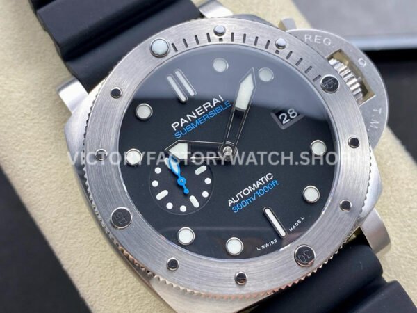 TTF Factory Panerai Submersible PAM01229 Steel Rubber Strap Black Dial