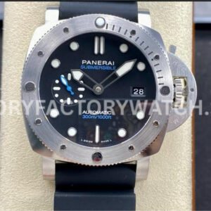 TTF Factory Panerai Submersible PAM 01229 Steel Rubber Strap Black Dial (6) TTF PAM01229 Panerai Submersible black dial
