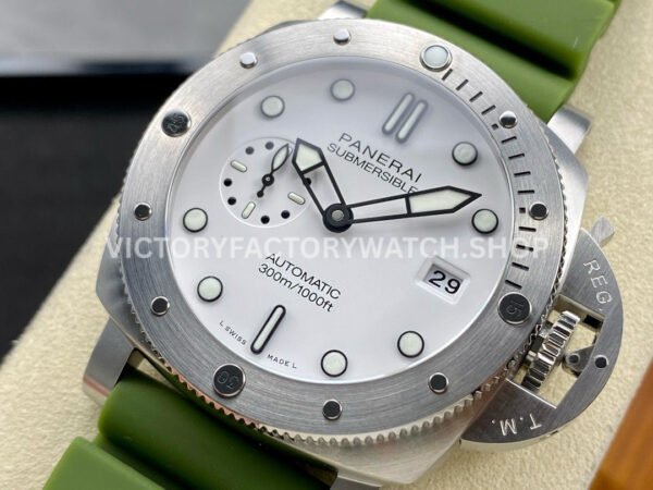 TTF Factory Panerai Submersible PAM01226 44mm Steel Rubber Strap White Dial
