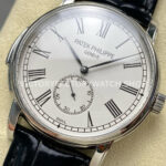 TW Factory Patek Philippe Calatrava 5022R-010 40mm Steel Calfskin Strap Roman Numerals White Dial