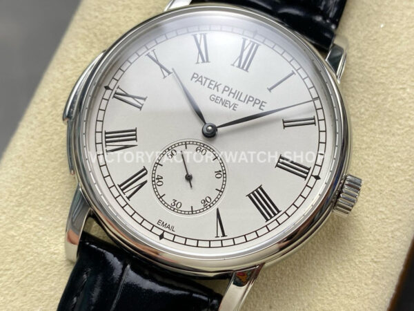 TW Factory Patek Philippe Calatrava 5022R-010 40mm Steel Calfskin Strap Roman Numerals White Dial