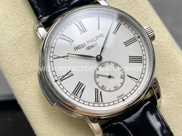 TW Factory Patek Philippe Calatrava 5022R-010 40mm Steel Calfskin Strap Roman Numerals White Dial
