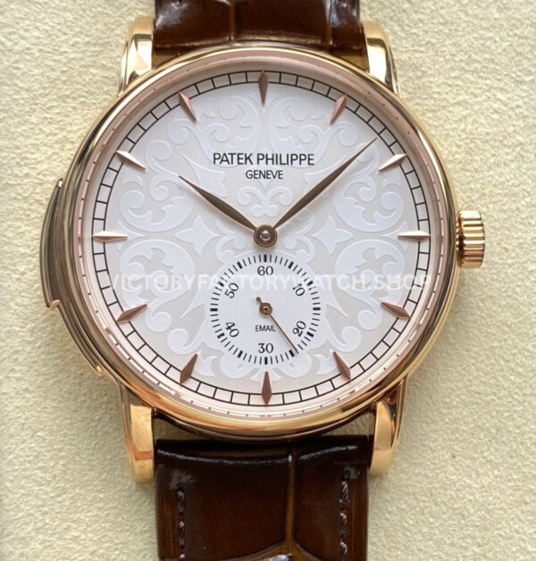TW Factory Patek Philippe Calatrava 5078 40mm Rose Gold Calfskin Strap White Dial (3) TW Factory Patek Philippe Calatrava 5078 rose gold white dial