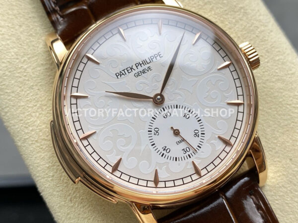 TW Factory Patek Philippe Calatrava 5078 40mm Rose Gold Calfskin Strap White Dial (5) TW Factory Patek Philippe Calatrava 5078 40mm Rose Gold Calfskin Strap White Dial