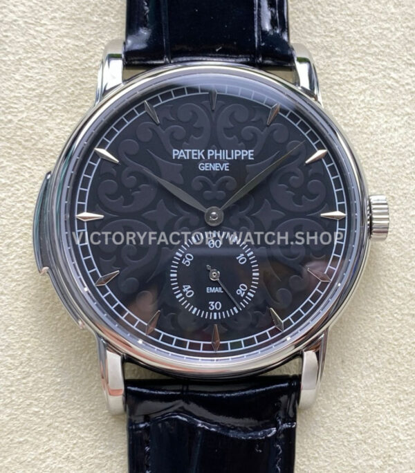TW Factory Patek Philippe Calatrava 5078G-010 40mm Steel Calfskin Strap Black Dial (8) TW Factory Patek Philippe Calatrava 5078G-010 black dial steel