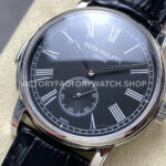 TW Factory Patek Philippe Calatrava 5078G-010 40mm Steel Calfskin Strap Roman Numerals Black Dial