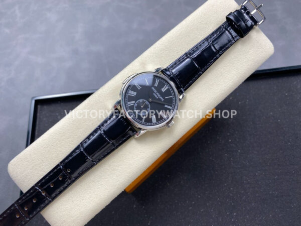 TW Factory Patek Philippe Calatrava 5078G-010 40mm Steel Calfskin Strap Roman Numerals Black Dial