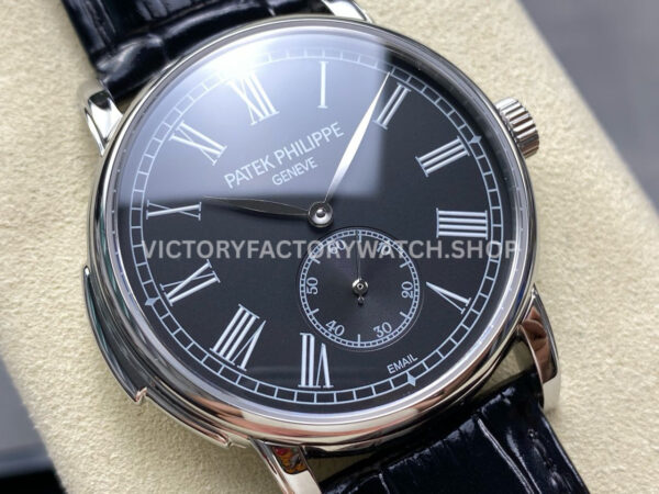 TW Factory Patek Philippe Calatrava 5078G-010 40mm Steel Calfskin Strap Roman Numerals Black Dial