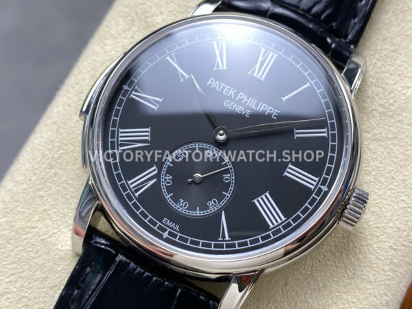 TW Factory Patek Philippe Calatrava 5078G-010 40mm Steel Calfskin Strap Roman Numerals Black Dial