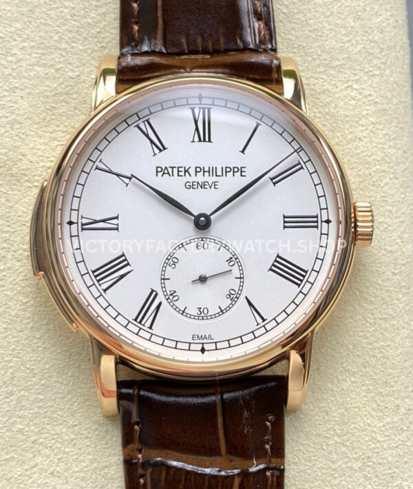 TW Factory Patek Philippe Calatrava 5078R-001 40mm Rose Gold Calfskin Strap Roman Numera (4) TW Factory Patek Philippe Calatrava 5078R-001 white dial rose gold