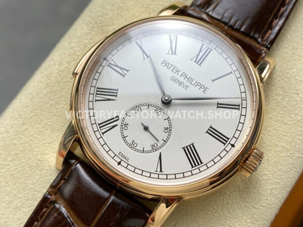 TW Factory Patek Philippe Calatrava 5078R-001 40mm Rose Gold Calfskin Strap Roman Numera (6) TW Factory Patek Philippe Calatrava 5078R-001 40mm Rose Gold Calfskin Strap Roman Numerals White Dial