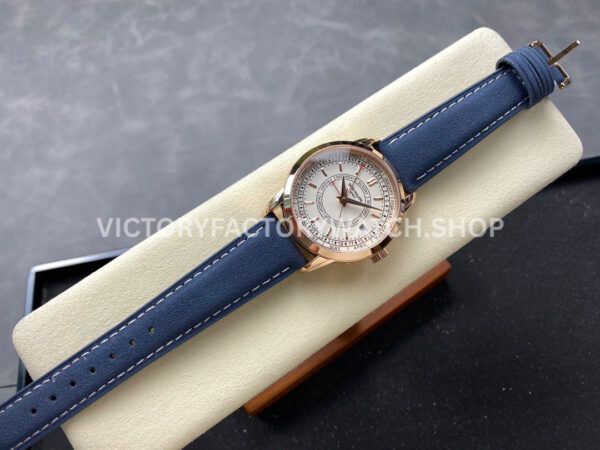 TW Factory Patek Philippe  Calatrava Weekly Calendar 5212A-001 40mm Rose Gold Leather Strap Silver Dial