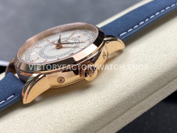 TW Factory Patek Philippe  Calatrava Weekly Calendar 5212A-001 40mm Rose Gold Leather Strap Silver Dial