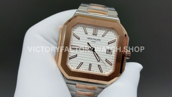 TW Factory Patek Philippe Cubitus 5821 45mm Half Rose Gold White Dial