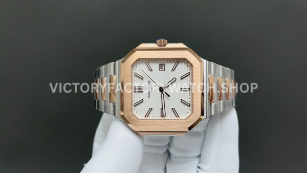 TW Factory Patek Philippe Cubitus 5821 45mm Half Rose Gold White Dial