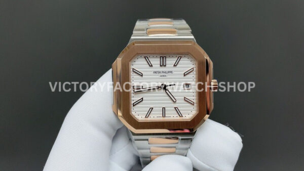 TW Factory Patek Philippe Cubitus 5821 white dial half rose gold