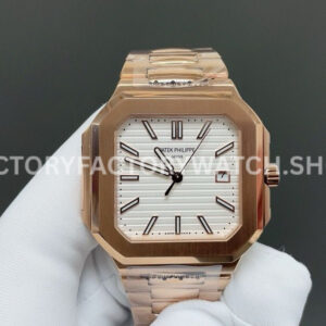 TW Factory Patek Philippe Cubitus 7128 1R white dial full rose gold