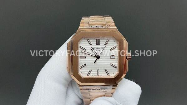 TW Factory Patek Philippe Cubitus 7128 1R white dial full rose gold