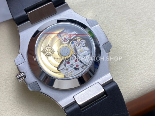 TW Factory Patek Philippe Nautilus 5726/1A-001 40mm Black Rubber Strap Diamond Bezel Black Dial