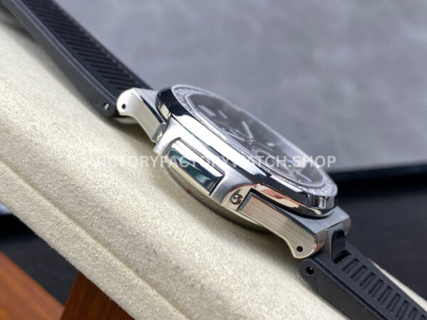 TW Factory Patek Philippe Nautilus 5726/1A-001 40mm Black Rubber Strap Diamond Bezel Black Dial