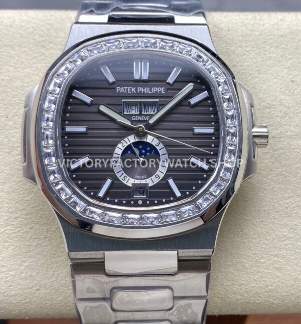 TW Factory Patek Philippe Nautilus 5726 1A 001 black dial diamond bezel