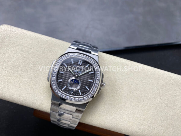 TW Factory Patek Philippe Nautilus 5726/1A-001 40mm Full Steel Diamond Bezel Grey Dial