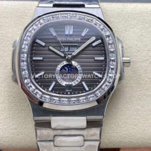 TW Factory Patek Philippe Nautilus 5726 1A 001 grey dial diamond bezel