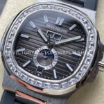 TW Factory Patek Philippe Nautilus 5726/1A-001 40mm Grey Rubber Strap Diamond Bezel Gradient Grey Dial
