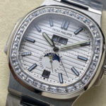 TW Factory Patek Philippe Nautilus 57261A-010 40mm Full Steel Diamond Bezel White Dial (2) TW Factory Patek Philippe Nautilus 5726/1A-010 40mm Full Steel Diamond Bezel White Dial