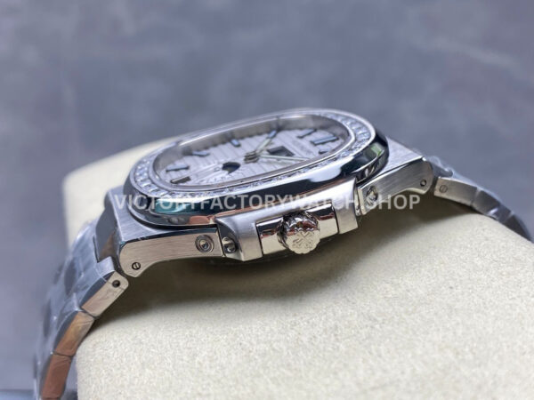 TW Factory Patek Philippe Nautilus 57261A-010 40mm Full Steel Diamond Bezel White Dial (4) TW Factory Patek Philippe Nautilus 5726/1A-010 40mm Full Steel Diamond Bezel White Dial