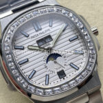 TW Factory Patek Philippe Nautilus 57261A-010 40mm Full Steel Diamond Bezel White Dial (6) TW Factory Patek Philippe Nautilus 5726/1A-010 40mm Full Steel Diamond Bezel White Dial