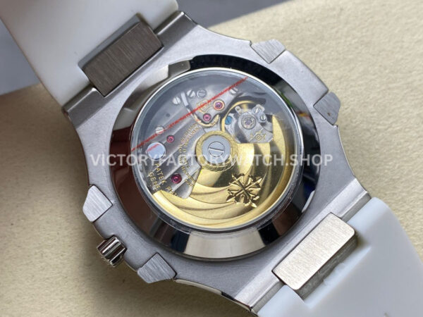 TW Factory Patek Philippe Nautilus 5726/1A-010 40mm White Rubber Strap Diamond Bezel White Dial