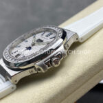 TW Factory Patek Philippe Nautilus 5726/1A-010 40mm White Rubber Strap Diamond Bezel White Dial