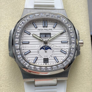 TW Factory Patek Philippe Nautilus 5726 1A 010 white rubber strap white dial