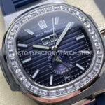 TW Factory Patek Philippe Nautilus 5726/1A-014 40mm Blue Rubber Strap Diamond Bezel Blue Dial