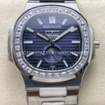 TW Factory Patek Philippe Nautilus 57261A-014 40mm Full Steel Diamond Bezel Blue Dial (9) TW Factory Patek Philippe Nautilus 5726 1A 014 diamond bezel blue dial