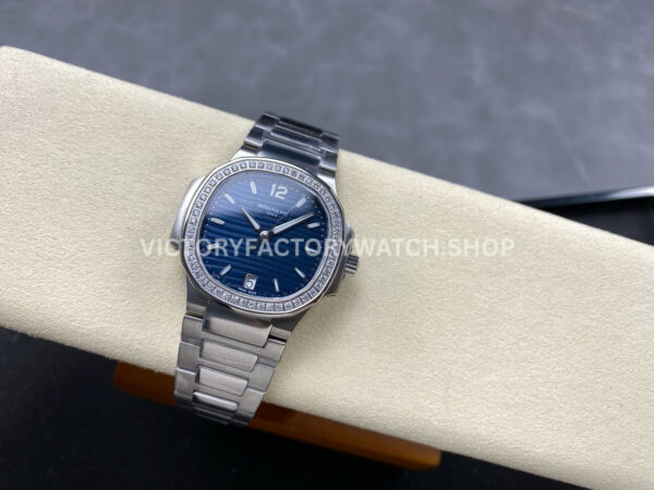 TW Factory Patek Philippe Nautilus 7118/1200A-001 35.2mm Full Steel Diamond Bezel Blue Dial